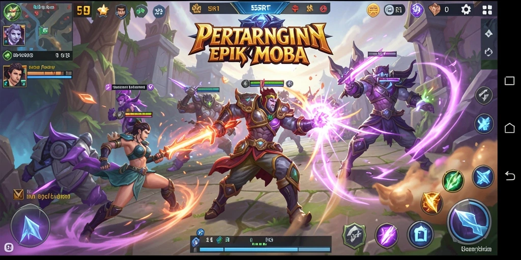 Screenshot gameplay 55RT yang menunjukkan aksi pertarungan tim.