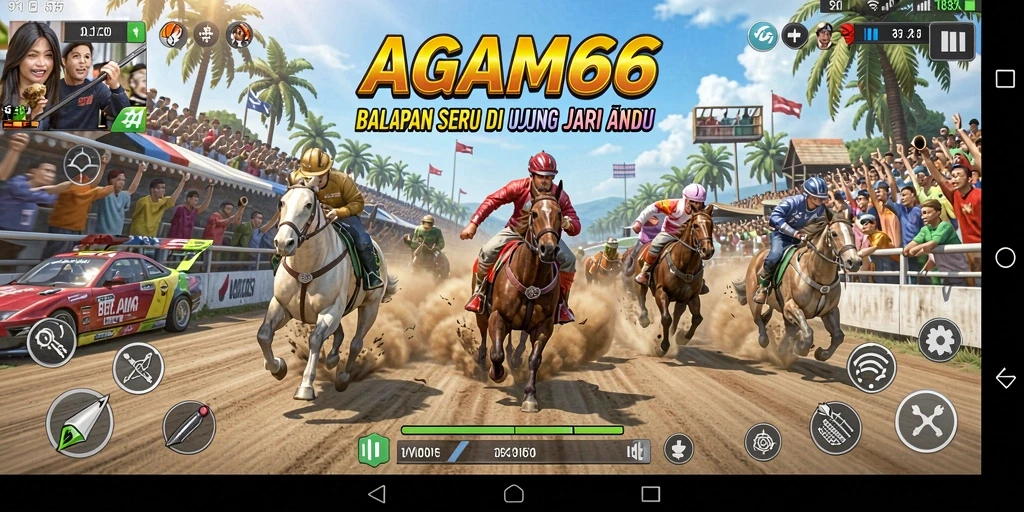 Screenshot gameplay AGAM66 menunjukkan balapan mendebarkan dengan grafis tinggi.