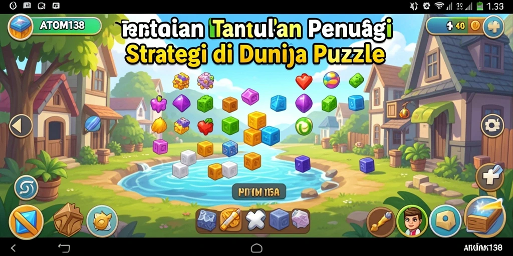 Tampilan gameplay ATOM138 yang penuh warna dan menantang.