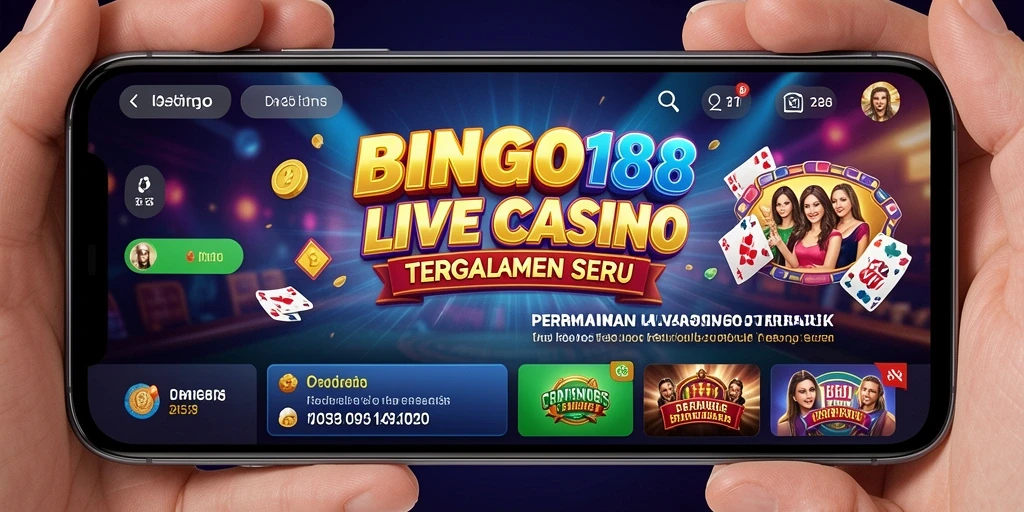 Tangkapan layar gameplay BINGO188 yang menampilkan dealer langsung dan suasana kasino.