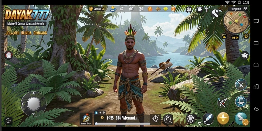 Tangkapan layar dari gameplay menakjubkan DAYAK777.