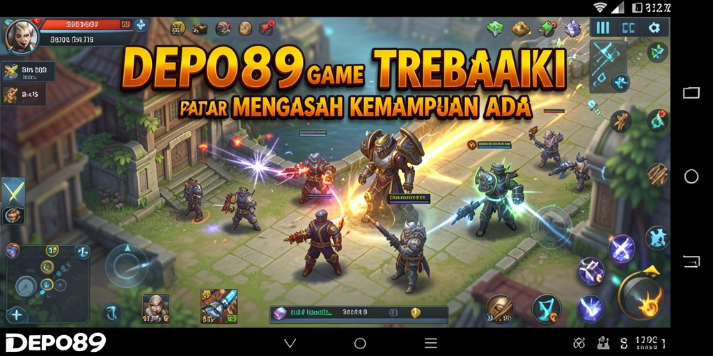 Tampilan gameplay menegangkan dari DEPO89 dengan strategi yang kompleks.