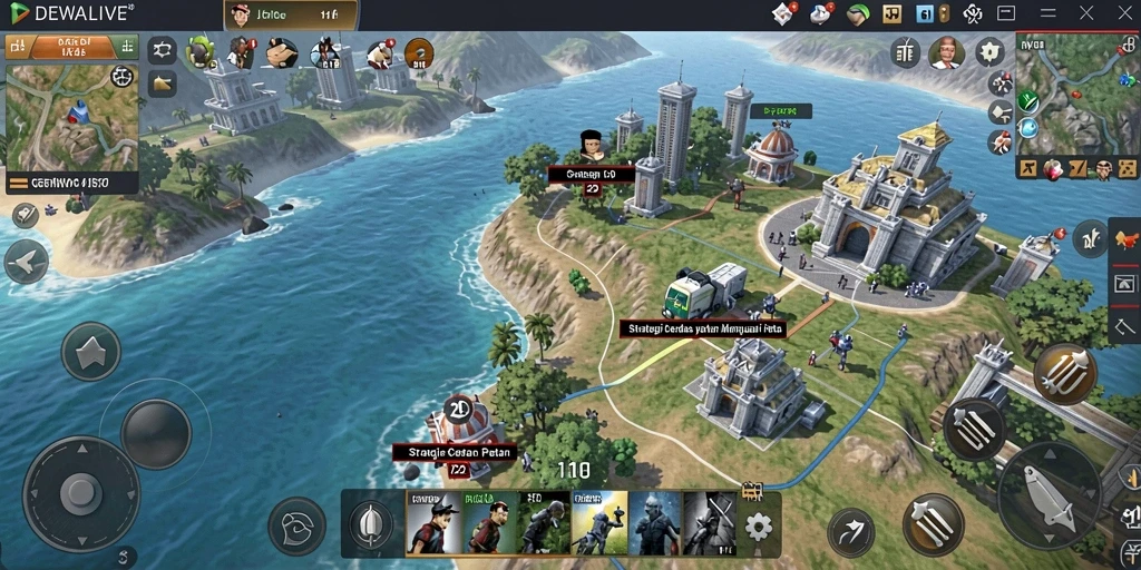 Tampilan gameplay menegangkan dalam pertempuran strategi DEWALIVE.