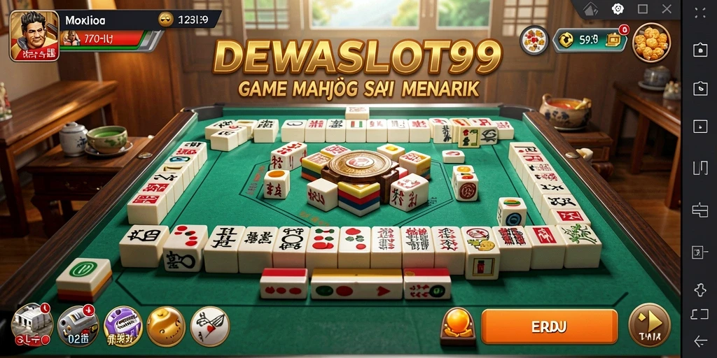 Screenshot dari gameplay Mahjong di DEWASLOT99 yang menampilkan suasana seru.
