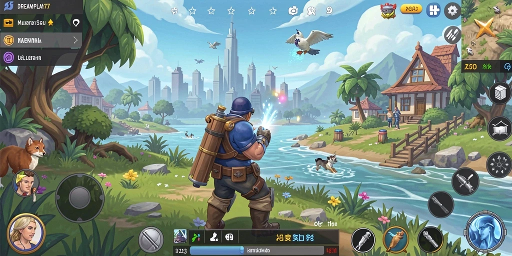 Tampilan gameplay menakjubkan dari dunia terbuka di DREAMPLAY77.