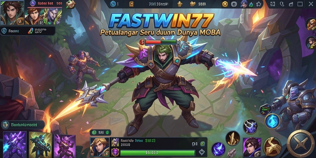 Tampilan gameplay seru dari FASTWIN77 di arena MOBA.