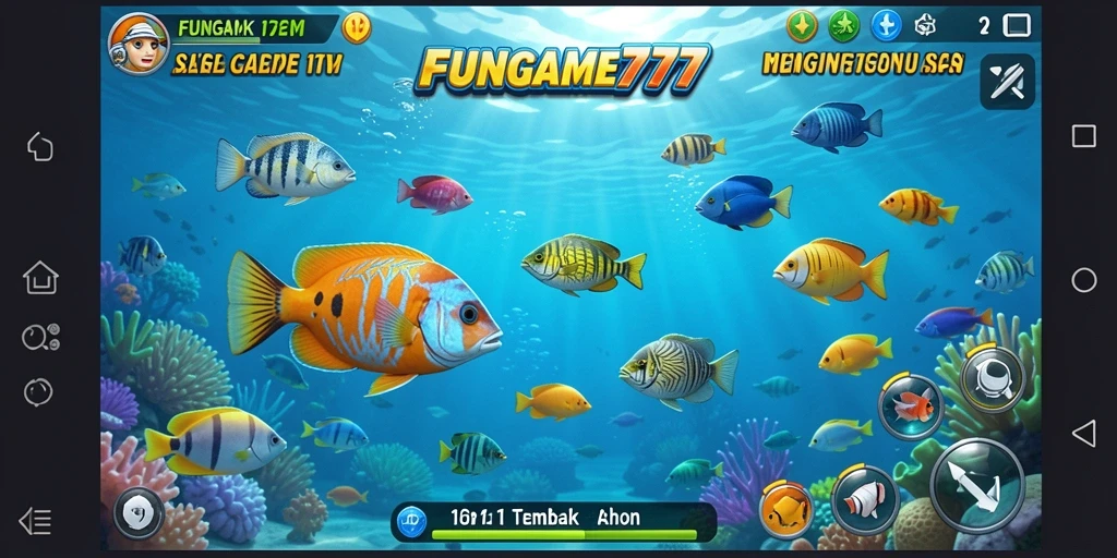 Gameplay FUNGAME777 menembak ikan yang seru dan menantang.