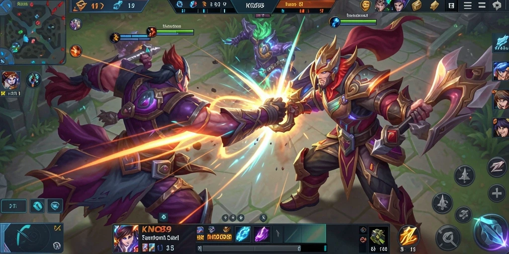 Screenshot gameplay KNO89 yang menunjukkan aksi pertempuran yang mendebarkan.