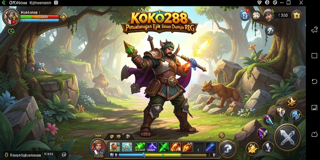 Tangkapan layar KOKO288 menampilkan aksi pertempuran yang mendebarkan dalam dunia RPG.