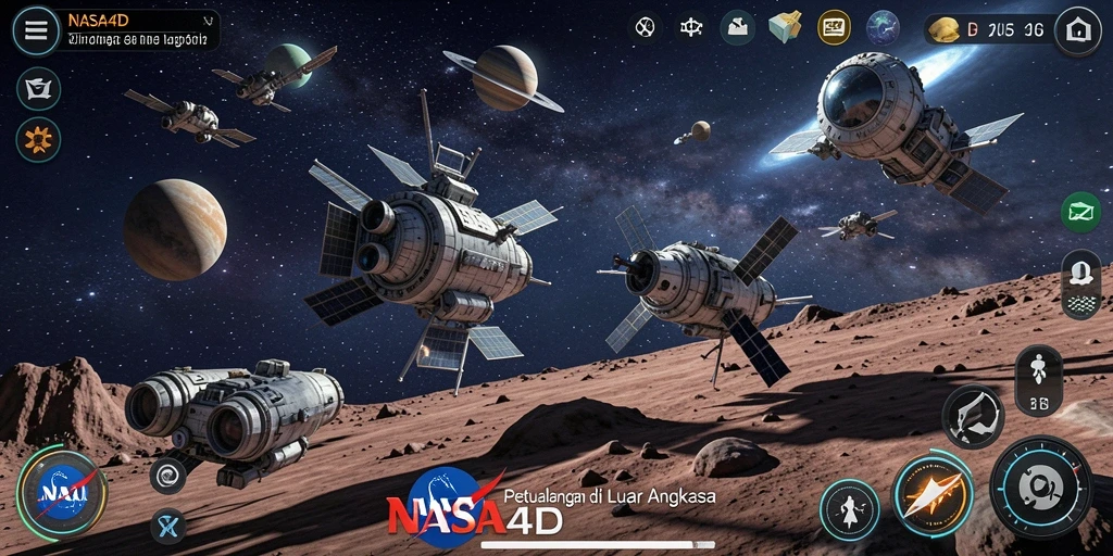 Menampilkan gameplay petualangan luar angkasa yang menakjubkan.