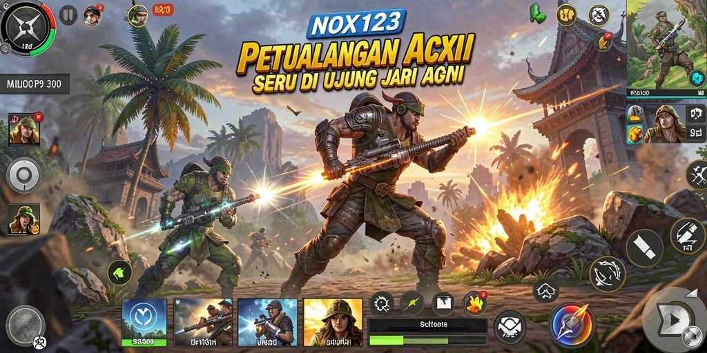 Screenshot gameplay NOX123 dengan aksi mendebarkan.