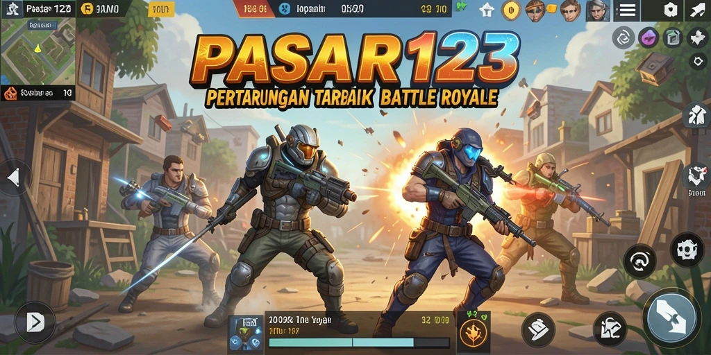 Tampilan seru gameplay PASAR123 dalam aksi Battle Royale.