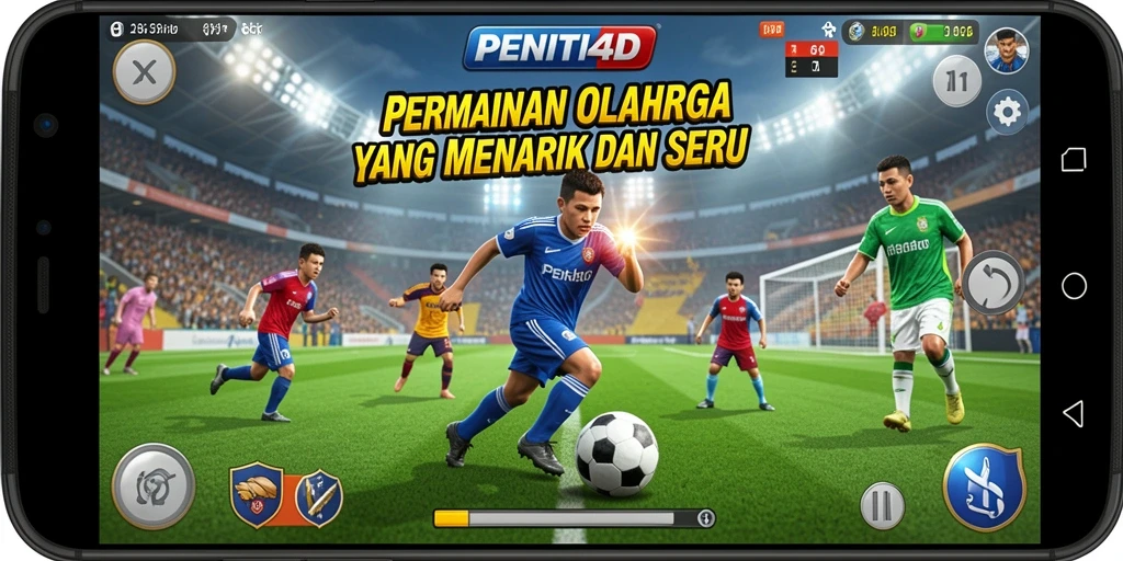 Screenshot gameplay PENITI4D yang menunjukkan aksi seru di berbagai olahraga.