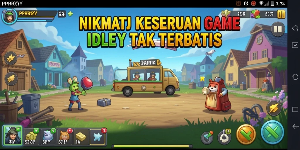Tampilan gameplay PPRRYY yang memukau dalam mode Idle.