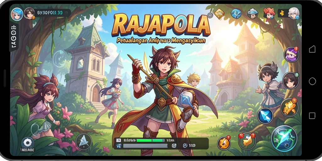 Tampilan gameplay RAJAPOLA yang seru dan penuh warna.