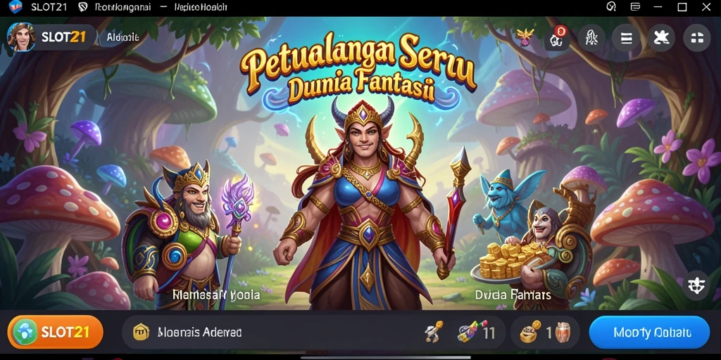 Tampilan gameplay SLOT21 yang penuh petualangan dan aksi menantang.