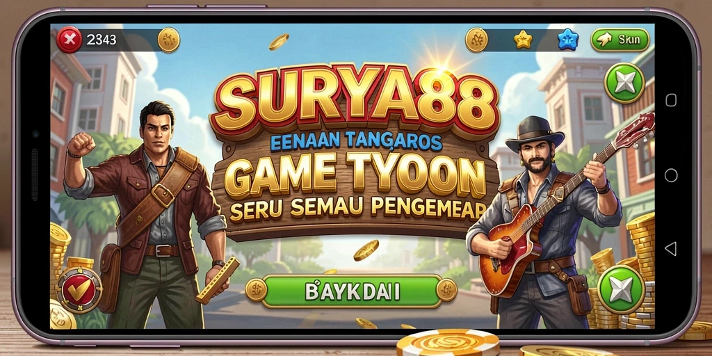 Tampilan gameplay menarik dari SURYA88 dengan elemen Tycoon.